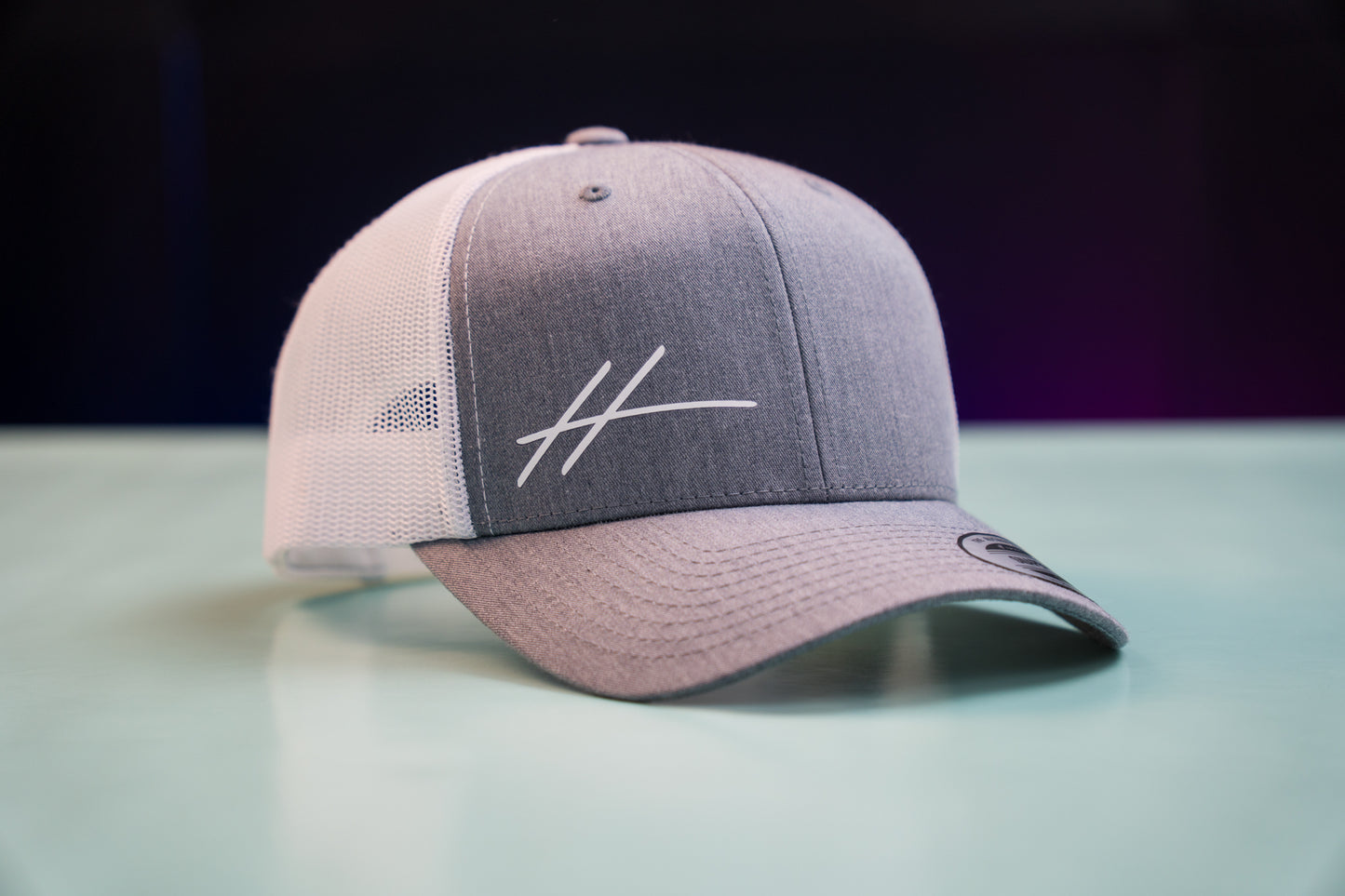 Adult Trucker Cap Heather Grey/ White